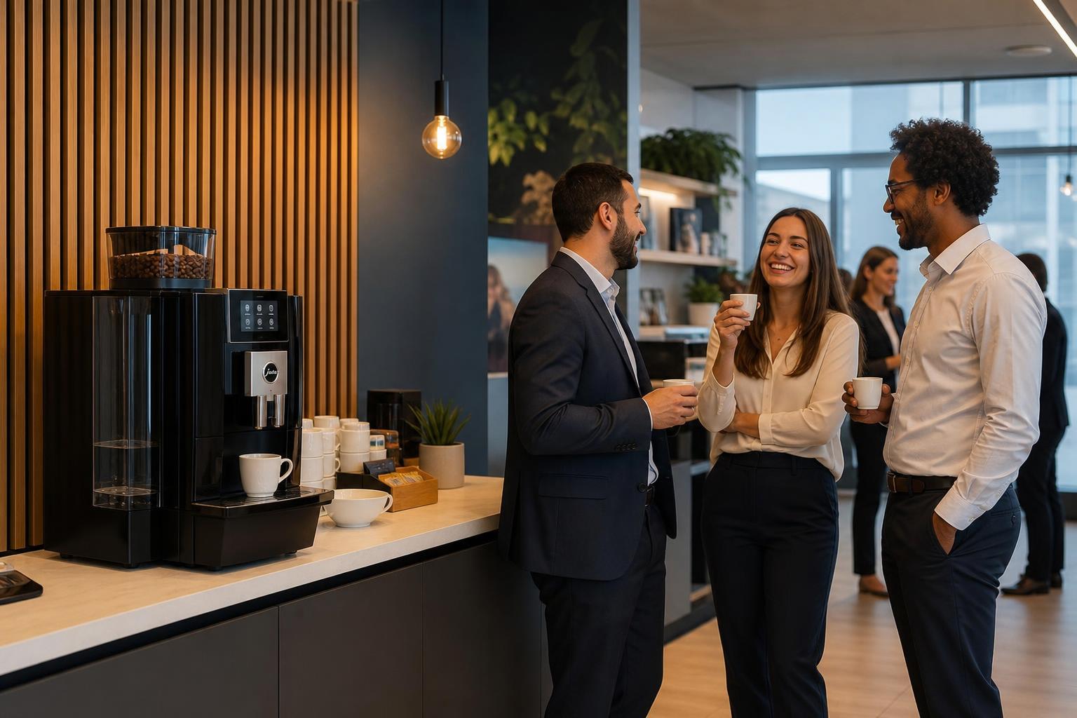 découvrez pourquoi la machine à café gratuite en entreprise est l'avantage social préféré des salariés, favorisant bien-être et convivialité au travail.