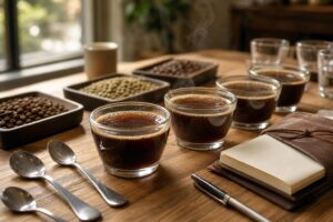 découvrez notre guide de dégustation (cupping) pour apprendre à reconnaître et apprécier les notes aromatiques des cafés avec précision et plaisir.