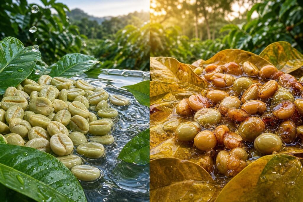 découvrez les différences entre les procédés de traitement du café : nature, lavé ou honey, et choisissez celui qui correspond le mieux à vos préférences gustatives.