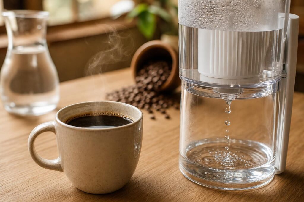 découvrez comment la qualité de l'eau influence le goût de votre café et pourquoi filtrer l'eau est essentiel pour une dégustation optimale.
